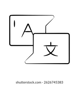Modern hand drawn style icon of language translator