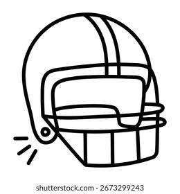 Moderne handgezeichnete Stil Symbol des Fußball-Helms