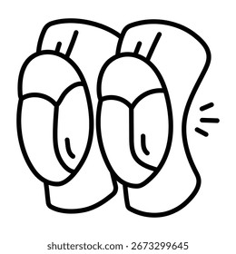 Icono de estilo moderno dibujado a mano de rodilleras