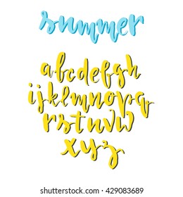 Modern Hand Drawn Summer Calligraphic Font. Vector Illustration