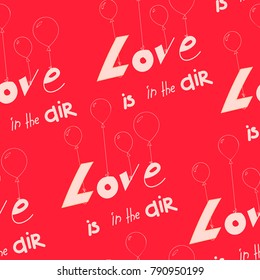 Modern hand drawn typography love design seamless pattern vector for prints on paper, fabric or objects