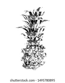 Moderne, handgezeichnete Vektorillustration Illustration von Ananas Perfekt für Einladungen, Grußkarten, Poster, T-Shirts.