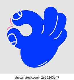 Moderne Handgesten 'OK' Illustrationen im Cartoon-Doodle-Stil.