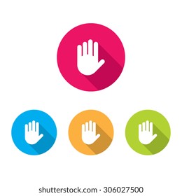 Modern Hand Icon With Long Shadow