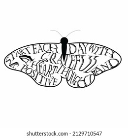 Efecto de grabación manual moderno en mariposa, utilizado para cualquier trabajo comercial, logotipo, diseño de camisetas, Ilustración vectorial
