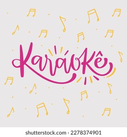 Karaokê Mano moderna Lettering. vector.