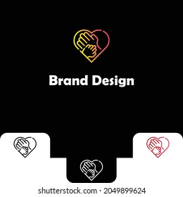 Modern hand logo design template.
Clinic, meeting, or help logo design