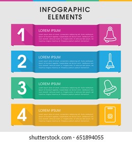 Modern handbell infographic template. infographic design with handbell icons includes bell, door ringer. can be used for presentation, diagram, annual report, web design.