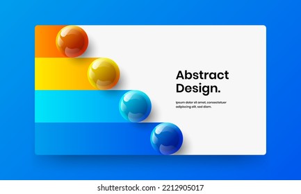 Modern Handbill Vector Design Layout. Original 3D Spheres Banner Concept.