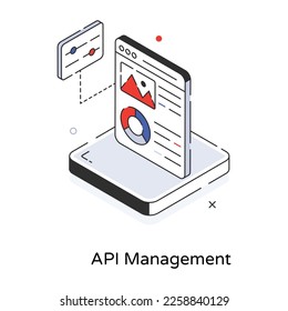 Modern handcrafted 3d icon of api management 