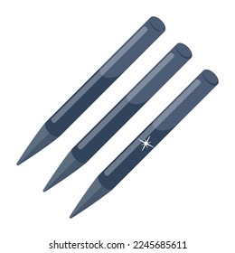 Modern handcrafted flat icon of spears 
