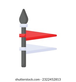 Icono moderno artesanal de lanza en estilo editable, listo para usar vector