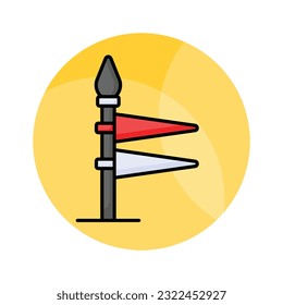 Modern handcrafted icon of spear in editable style, ready to use vector