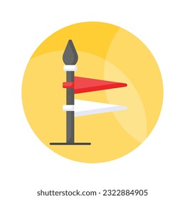 Icono moderno artesanal de lanza en estilo editable, listo para usar vector