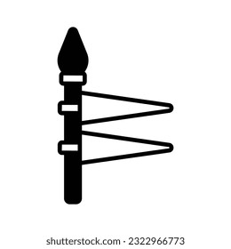 Icono moderno artesanal de lanza en estilo editable, listo para usar vector