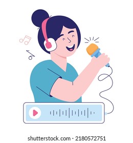 Modern handcrafted illustration of singing 