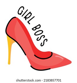 A modern handcrafted sticker of girl boss 