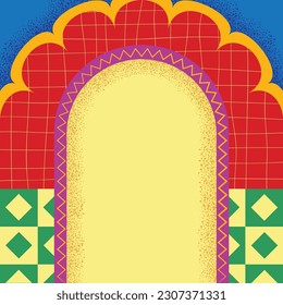 modern and hand-drawn geometric shapes, lines, waves, leaves, and patterns. with texture and color design in various styles