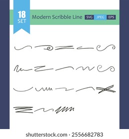 Modern Hand-Drawn Scribble Shapes Illustration