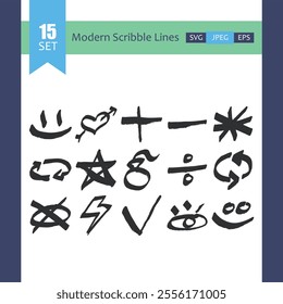 Modern HandDrawn Scribble Shapes lllustration