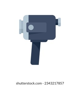 Modern handle camcorder icon flat vector. Movie camera. Video camcorder isolated