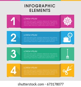 Modern handle infographic template. infographic design with handle icons includes lugagge weight, pitchfork. can be used for presentation, diagram, annual report, web design.