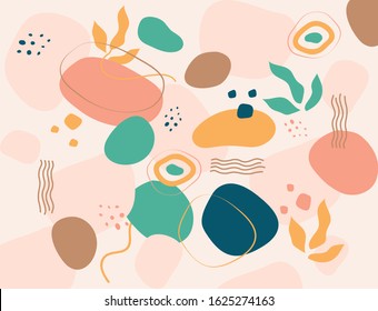 Modern handmade abstract organic shapes background