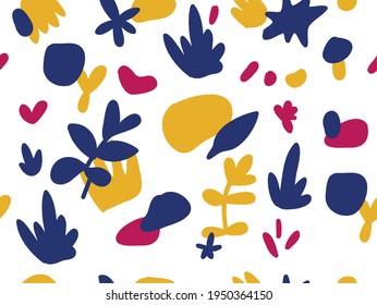 Patrón floral vectorial moderno hecho a mano
