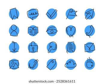 Modern Handrawn Duotone Icon Pack