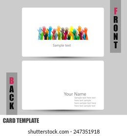 Modern hands of different colors concept Business-Card Set