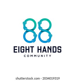 MODERN HANDS NUMBER 8 LOGO