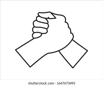 modern handshake vector, hand shake icon,  Partners or Brothers Hand Shake Incorporated in,