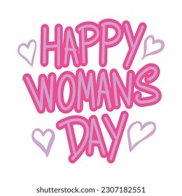 Modern handwritten Happy Womans Day ,good for graphic design resources, prints, stickers, posters, pamflets, and more.