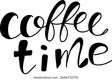 Modern Handwritten Lettering saying "Coffee Time" in Bold Calligraphy Style, perfect for Branding, Print Design