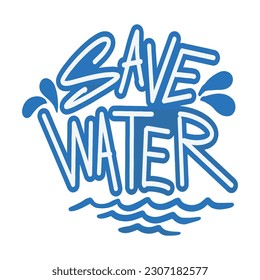 Modern handwritten Save Water ,good for graphic design resources, prints, stickers, posters, pamflets, and more.