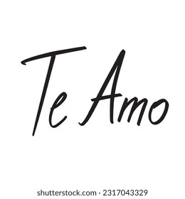 Modern Handwritten Te Amo ,good for graphic design resources, posters, pamflets, stickers, prints, books title, and more.