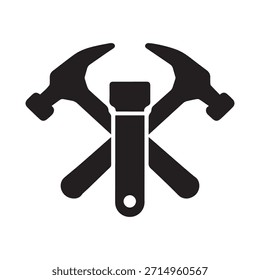 Modernes Handyman-Monogramm-Logo mit integrierten Kreuzwerkzeugen
