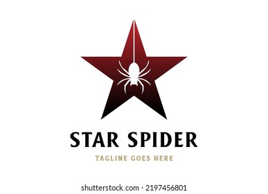 Vector de diseño del logotipo de estrella de la viuda de Spider colgante moderna Tarantula Star
