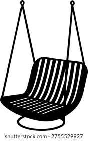 Modern hanging swing chair vector illustration icon