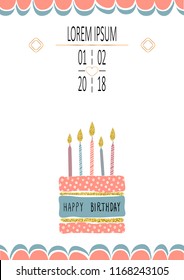 Modern Happy birthday greeting cards design