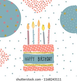 Modern Happy birthday greeting cards design