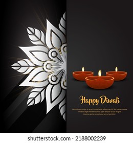 Modern happy diwali festival design background vector
