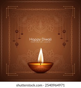 Vetor de fundo decorativo do festival indiano Happy Diwali moderno