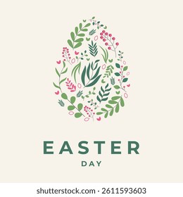 Modern Happy Easter Banner, Poster, Greeting Card Set with Egg and Trendy Typography. Modern Easter Holiday Design with Egg, Flowers and Holiday Typography. Cute Poster in Pastel Colors. Creative Card
