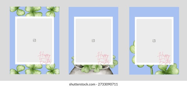 Modern Happy Easter Banner, Poster, Greeting Card, photo gird, photo template