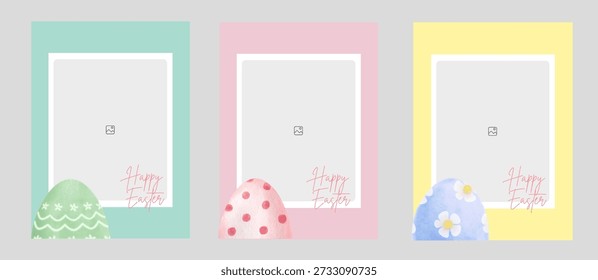 Anuncio de Pascua Feliz Moderno, Póster, Tarjeta de Felicitación, foto gird, foto Plantilla
