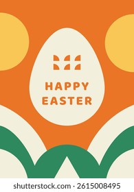 Modern Happy Easter Greeting Card with Abstract Egg Design