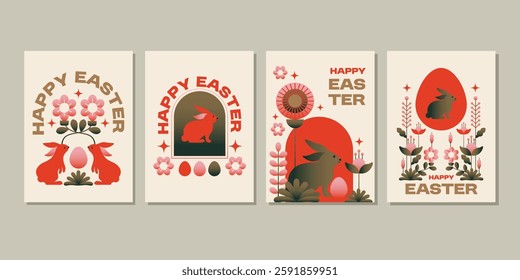 modern happy easter greeting template collection for greeting card ,background, fashion, commercial  banner, cover, social media