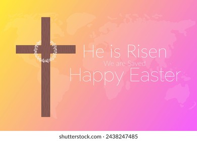 Modern Happy Easter He is Risen Illustration