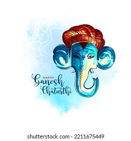 Modern Happy Ganesh Chaturthi Indian festival background design vector